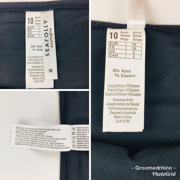 Seafolly Active Hipster Bikini Bottoms Size 10 - Picture 6 of 6